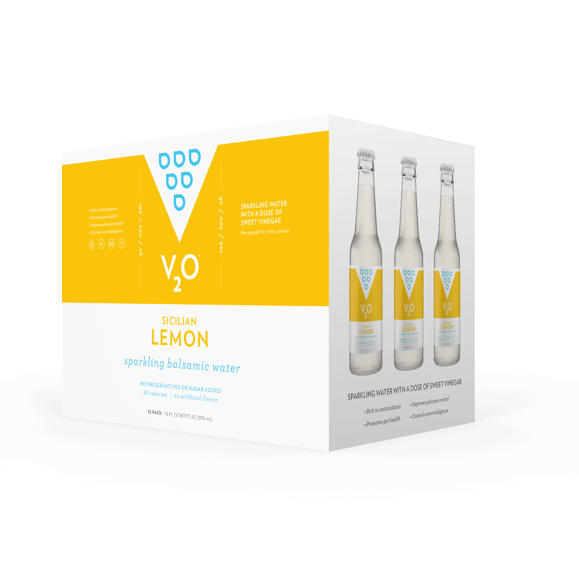 Sicilian Lemon V2O sparkling balsamic water